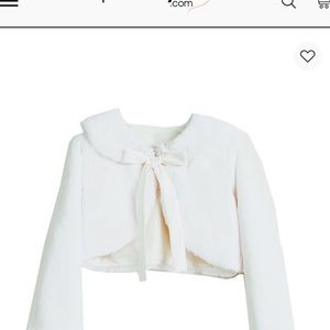 Ivory long sleeve faux fur bolero